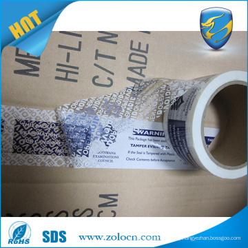 Custom printed tamper evident security tape for carton packing